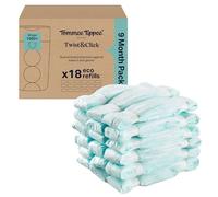 Tommee Tippee Twist & Click Nappy Bin Refills, Pack of 18, Multilayer, Antibacterial* Film, Designed to Slot into Your Existing Twist & Click Nappy Bin Cassette