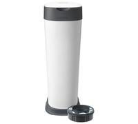 Tommee Tippee Twist and Click XL Nappy Bin, White, with x1 Refill Cassette, Odour and Germ Protection, Antibacterial Film, 100% Recycled Chassis