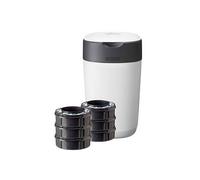 Tommee Tippee Twist & Click Nappy Disposal Bin & 6 Refills Set, White White