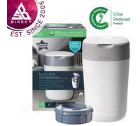 Tommee Tippee Twist & Click Nappy Disposal Tub│Germs Killer│Nappy Bin│White