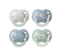 Tommee Tippee Ultimate Fit Soother, 0-6 Months, 4 Pack, Orthodontic Dummy for Babies, Extra Air Holes, Symmetrical Teat, 100% BPA Free Silicone, Steriliser Safe, Club House Collection