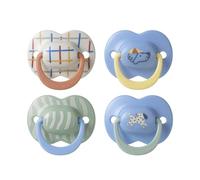 Tommee Tippee Ultimate Fit Orthodontic Dummy 6-18m Silicone Pack of 4 | Club House Collection, Ventilated Air Holes for Comfort, Steriliser Safe, 100% BPA Free