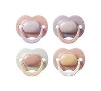 Tommee Tippee Ultimate Fit Orthodontic Dummy 6-18m Silicone Pack of 4 | Muted Brights, Ventilated Air Holes for Comfort, Steriliser Safe, 100% BPA Free