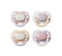 Tommee Tippee Ultimate Fit Soother, 0-6 Months, 4 Pack, Colour Blocked, Orthodontic Dummy for Babies, Extra Air Holes, Symmetrical Teat, 100% BPA Free