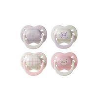 Tommee Tippee Ultimate Fit Soother, 0-6 Months, 4 Pack, Orthodontic Dummy, Pink, Multi Print