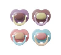 Tommee Tippee Ultimate Fit Soother, 18-36 Months, 4 Pack, Colour Blocked, Orthodontic Dummy for Babies, Symmetrical Teat, Air Holes, 100% BPA Free Silicone, Steriliser Safe, Muted Brights