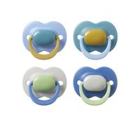 Tommee Tippee Ultimate Fit Soother, 18-36 Months, 4 Pack, Colour Blocked, Orthodontic Dummy for Babies, Symmetrical Teat, Air Holes, 100% BPA Free Silicone, Steriliser Safe, Muted Brights
