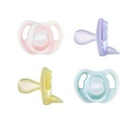 Tommee Tippee Ultra-light Soothers, 6-18 months, 4 pack of one piece silicone, BPA free soothers