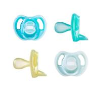 Ultra-light Soothers, 6-18 months, 4 pack of one piece silicone, BPA free soothers
