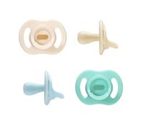 Tommee Tippee Ultra-Light StayPut Dummy, 0-6m, 4 Pack, One-Piece Silicone Soother