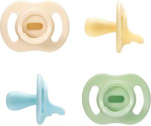 Tommee Tippee Ultra-Light StayPut Dummy 0-6m Silicone Pack of 4 Green Multi