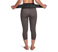 Tommie Copper Adjustable Lower Back Support Compression Capri Leggings with 2 Pockets, 19in Breathable Capris, Slate Grey, S