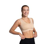 Tommie Copper Seamless Compression Bra with Back Support - Wireless, Soft and Stretchy Posture Corrector - Nude, 2XL
