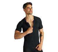 Tommie Copper Short Sleeve Mens Compression Shirt, Full Back Support Shirt, Shoulder & Posture, Black, XL