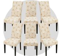 TOMMO Dining Room Chair Covers Set of 6, Stretch Removable Washable Spandex Dining Chair Slipcovers Protectors, Kitchen Chair Covers for Dining Room Party Hotel Ceremony Banquet
