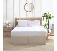 Tommy Bahama Bedskirt Tailored Solid Cotton Bedding, Designer Home Décor, King, Beige