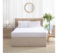 Tommy Bahama Bedskirt Tailored Solid Cotton Bedding, Designer Home Décor, Queen, Beige