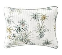 Tommy Bahama Cotton Bedding with Envelope Closure, Pre-Washed for Extra Softness, 100%, Serenity Palm Blue/Off White/Green, 27" x 21" (Pack of 1)