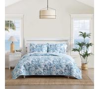 Tommy Bahama - Full/Queen Quilt Set Luxurious Bedding with Matching Shams Coastal Inspired Room Essentials (Aubrey Blue Full/Queen)