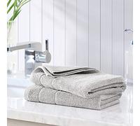 Tommy Bahama- Hand Towels, Absorbent & Fade Resistant Cotton Towel Set, Fashionable Bathroom Decor (Island Retreat Grey, 2 Piece)