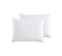Tommy Bahama Home | Costa Sera Collection | 100% Soft Brushed Cotton, Pre-washed for Softness, 2-Pack Standard Sham Set for Bedroom Décor, 21" x 27", White