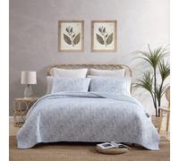 Tommy Bahama Cotton Bedding with Matching Sham, Coastal Home Decor with Textured Reverse, Blue/White, King