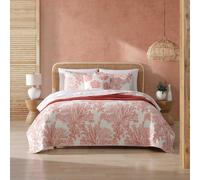 Tommy Bahama - King Quilt Set Reversible Cotton Bedding with Matching Shams Coral Reef Inspired Bedding Set (Coral Garden King)