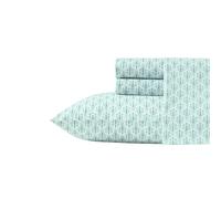 Tommy Bahama - King Sheet with Matching Shams, Super Soft Cotton Percale Bedding with Matching Shams, Tropical Home Decor, Oeko-Tex Certified (Coastal Batik Green, King)