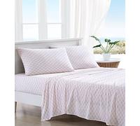 Tommy Bahama - King Sheets, Cotton Percale Bedding Set, Crisp & Cool, Stylish Home Decor (Flamingle Pink, King)