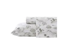 Tommy Bahama - King Sheets, Cotton Percale Bedding Set, Crisp & Cool, Stylish Home Decor (Vintage Map Brown, King)