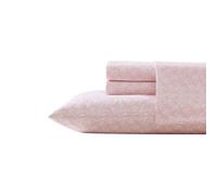 Tommy Bahama - King Sheets, Organic Cotton Coastal Bedding Set, Softens with Each Wash, 200 Thread Count (Lovely Palms Pink, King)