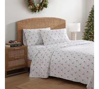 Tommy Bahama - King Size Sheet Set, Crisp & Cool Cotton Percale Bedding with a Smooth Lightweight Feel, 4 Piece Holiday Bed Sheets with Matching Pillowcases (Flamingo Santa Red)