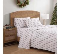 Tommy Bahama - King Size Sheet Set, Crisp & Cool Cotton Percale Bedding with a Smooth Lightweight Feel, 4 Piece Holiday Bed Sheets with Matching Pillowcases (Wrapped Up Red)