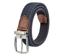 Tommy Bahama Men's Stretch Braided Reversible Leather Trim Belt, Navy, L/XL (38-42)