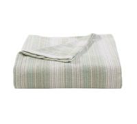 Tommy Bahama- Queen Blanket Soft Cotton Bedding Coastal Inspired Bedding Essentials (Sandy Shore Stripe Green Queen)