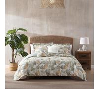 Tommy Bahama - Queen Duvet Cover Set Soft Cotton Bedding with Matching Shams Tropical Bedding Set with Solid Reverse (Raw Coast Green Queen)