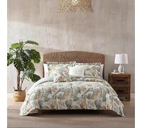 Tommy Bahama - Queen Duvet Cover Set, Soft Cotton Bedding with Matching Shams, Tropical Home Decor with Solid Reverse (Raw Coast Green, Queen)