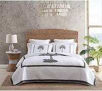 Tommy Bahama | Quilt-100, Reversible, Soft & Breathable Bedding, Pre-Washed for Added Softness, Cotton, Grey, Queen