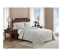Tommy Bahama - Queen Quilt Set Reversible Cotton Bedding with Matching Shams Coastal Bedspread Super Soft Bedding Set (Turtle Cove Grey Queen)