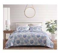 Tommy Bahama - Queen Quilt Set Reversible Cotton Bedding with Matching Shams Coastal Inspired Bedding Essentials (Ocean Isle Blue Queen)