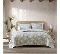 Tommy Bahama - Queen Quilt Set Reversible Cotton Bedding with Matching Shams Lightweight Super Soft Bedding Set (Makena Brown Queen)