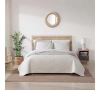 Tommy Bahama - Queen Quilt Set Reversible Cotton Bedding with Matching Shams Tropical Frond Leaf Inspired Bedding Set (Bahama Fronds Khaki Queen)