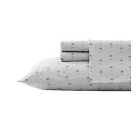 Tommy Bahama - Queen Sheet Set, Cotton Percale Bedding Set, Crisp & Cool, Stylish Home Decor (Kew Palms Grey, Queen)