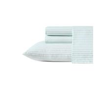 Tommy Bahama - Queen Sheet Set, Cotton Percale Bedding Set, Super Soft and Cozy Home Decor, Oeko-Tex Certified (Cool Beach Stripe Turquoise, Queen)