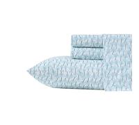 Tommy Bahama - Queen Sheet with Matching Shams, Super Soft Cotton Percale Bedding with Matching Shams, Tropical Home Decor, Oeko-Tex Certified (Palmtastic Blue, Queen)