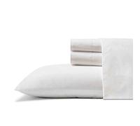 Tommy Bahama - Queen Sheets, Cotton Percale Bedding Set, Crisp & Cool, Stylish Home Decor (Cool Zone White, Queen)