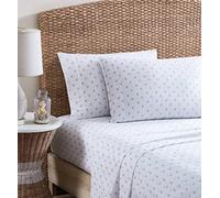 Tommy Bahama - Queen Sheets, Cotton Percale Bedding Set, Crisp & Cool, Stylish Home Decor (Starfish Treasure Grey, Queen)