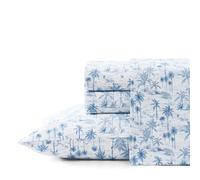 Tommy Bahama - Queen Sheets, Super Soft Cotton Percale Bedding Set with Matching Pillowcases, Crisp & Cool, Coastal Room Essentials (Surfside Blue, Queen)