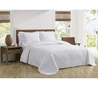 Tommy Bahama Quilt Set-100, Lightweight, All Season Bedding, Pre-Washed for Added Softness, Cotton, White, Queen