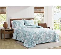 Tommy Bahama | Quilt Set-100, Lightweight & Breathable, Pre-Washed for Added Comfort, Cotton, Aqua, Full/Queen
